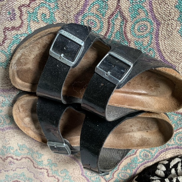 Sparkle Black Patent Birkenstock Arizona - Picture 2 of 3